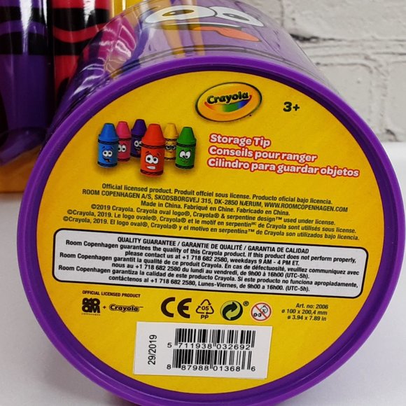 'CRAYOLA' CRAYON SHAPE STORAGE BINS & HANGING PEGS 12 PIECE SET - Picture 7 of 16